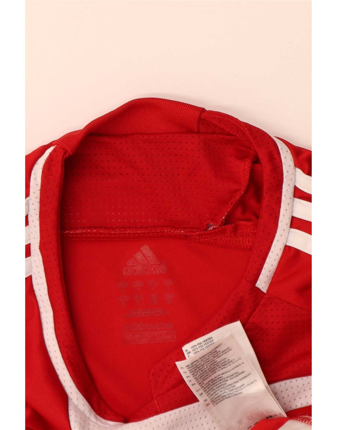 T-shirt Adidas da uomo Top Large in poliestere color block rosso