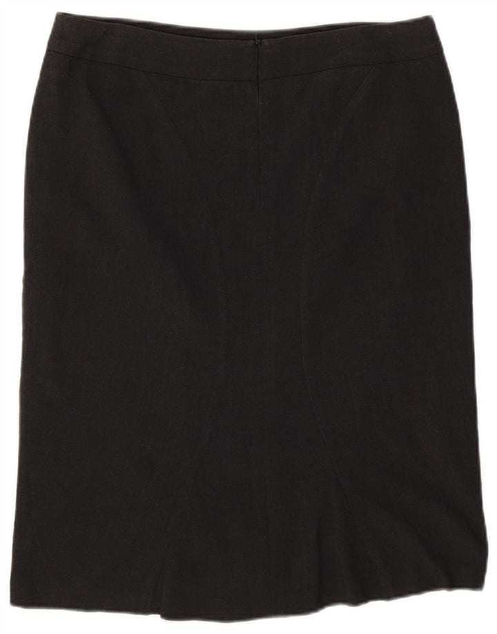 Gonna dritta da donna Marks & Spencer UK 12 media W32 poliestere grigio