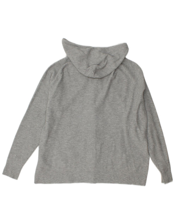 Maglione con cappuccio e zip in maglia da donna Marks & Spencer UK 14 Viscosa grigio medio