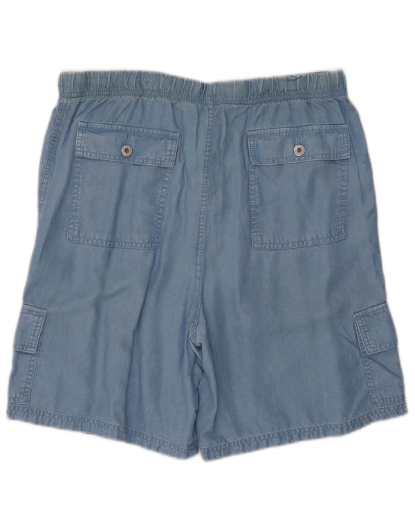 Pantaloncini cargo a vita alta da donna Marks & Spencer UK 16 Large W34 Lycra blu