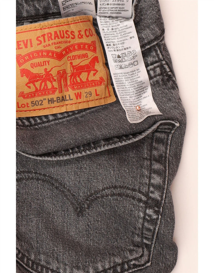 LEVI'S Jeans da uomo 502 Hi-Ball affusolati W29 L30 in cotone grigio