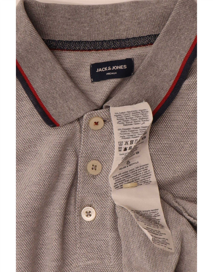 Polo da uomo Jack & Jones XL in cotone grigio