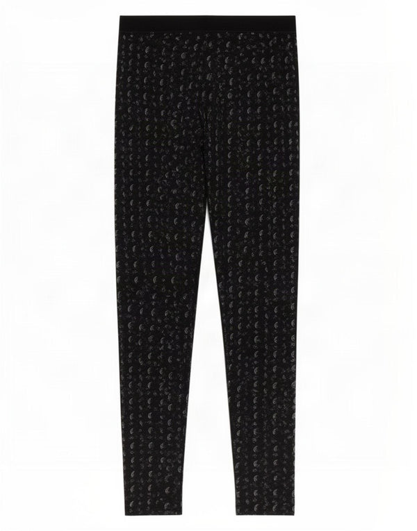 Jack Wills Womens Abstract Pattern Leggings UK 8 Small Black