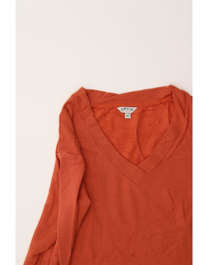 ORVIS Womens Sweatshirt Jumper UK 18 XL Orange Modal Vintage Orvis and Second-Hand Orvis from Messina Hembry 