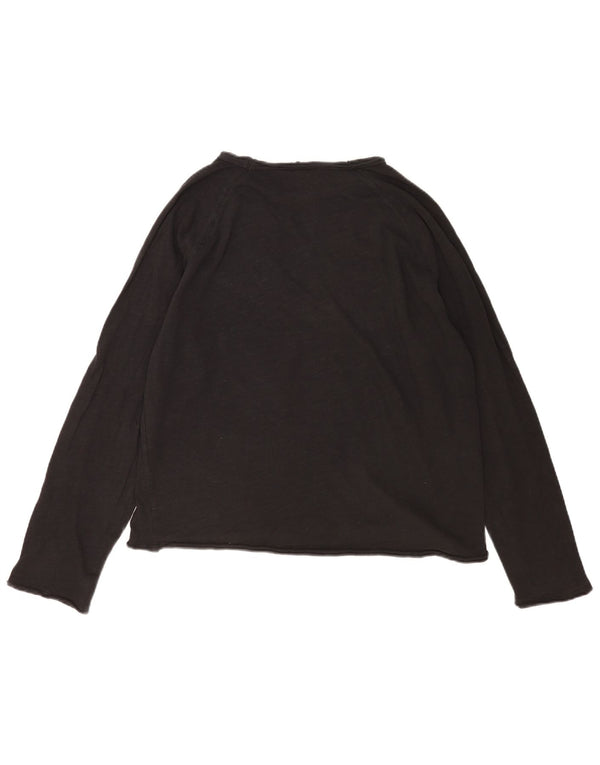 Top oversize da donna Zara a maniche lunghe UK 14 cotone nero medio