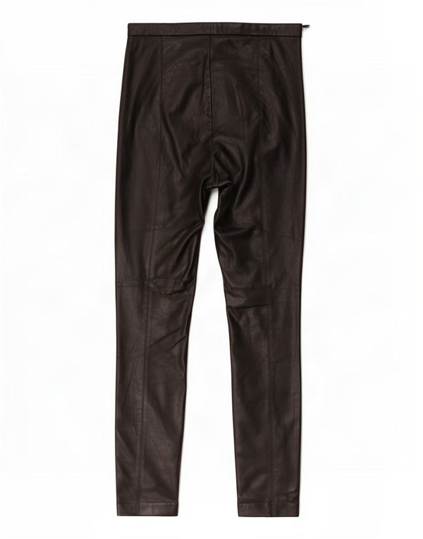 Leggings Zara da donna in ecopelle UK 8 Small poliuretano nero