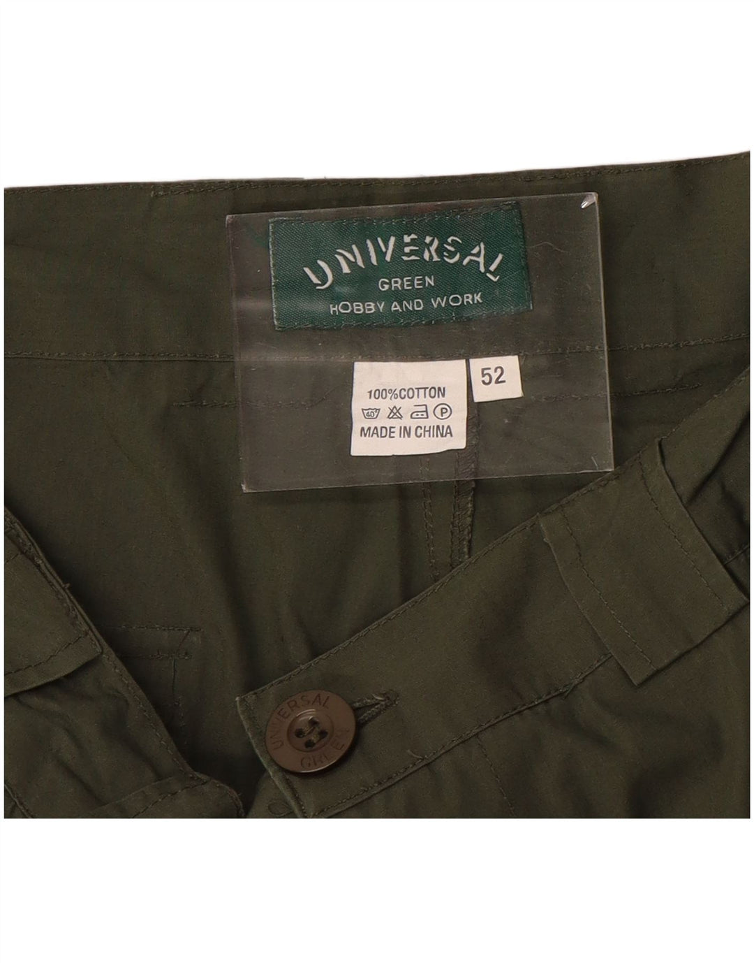 Pantaloncini cargo da donna VINTAGE IT 52 XL W36 cotone kaki