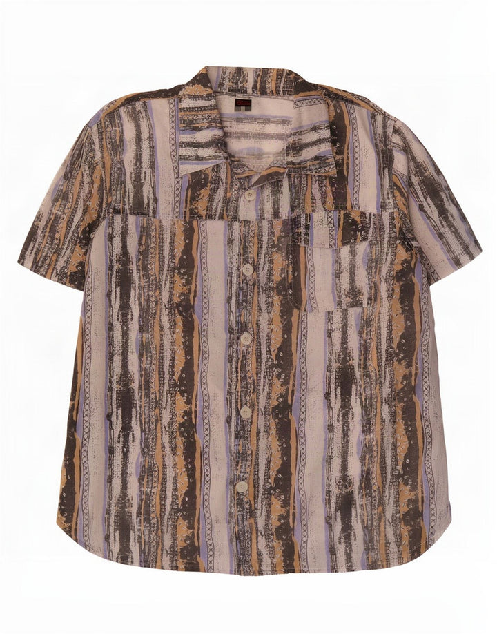 Camicia a maniche corte da uomo Beyond, grande in poliestere a righe multicolori