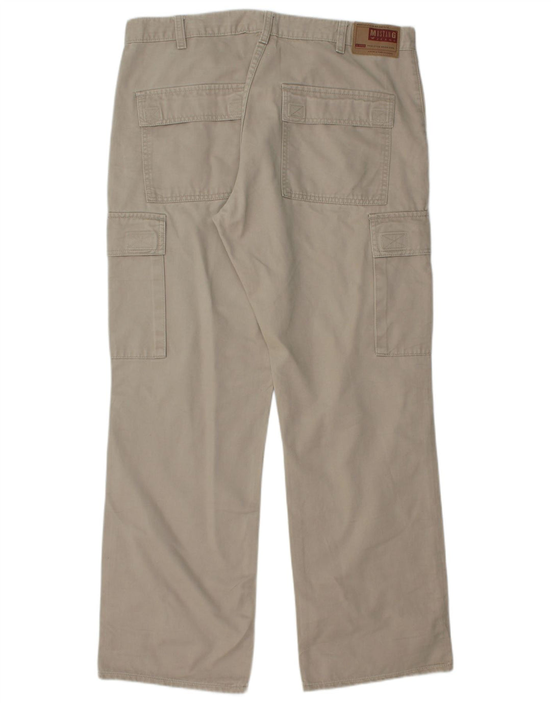MUSTANG Mens Straight Cargo Trousers W38 L34 Grey Cotton