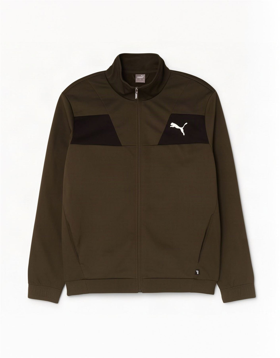 Giacca da tuta da uomo Puma XL Khaki Colourblock in poliestere