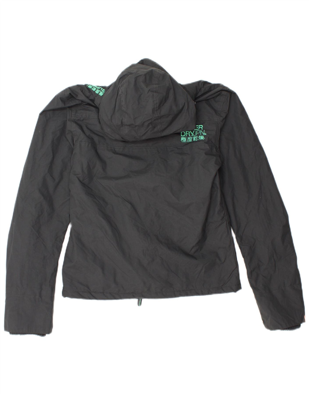 Giacca a vento con cappuccio grafica da donna Superdry UK 10 Small Nylon grigio