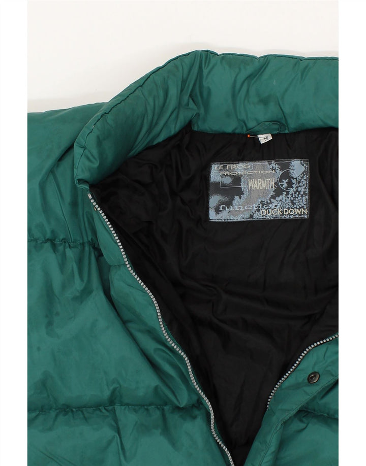 LE FROG Mens Hooded Padded Jacket UK 38 Medium Green Polyamide Vintage Le Frog and Second-Hand Le Frog from Messina Hembry 