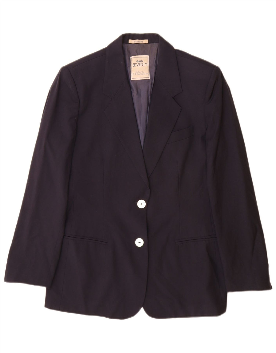 Seventy Giacca Blazer a 2 Bottoni da Donna IT 44 Media Blu Navy Lana Vergine