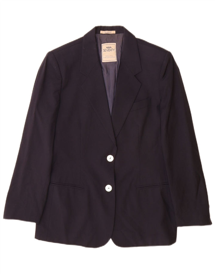 Seventy Giacca Blazer a 2 Bottoni da Donna IT 44 Media Blu Navy Lana Vergine