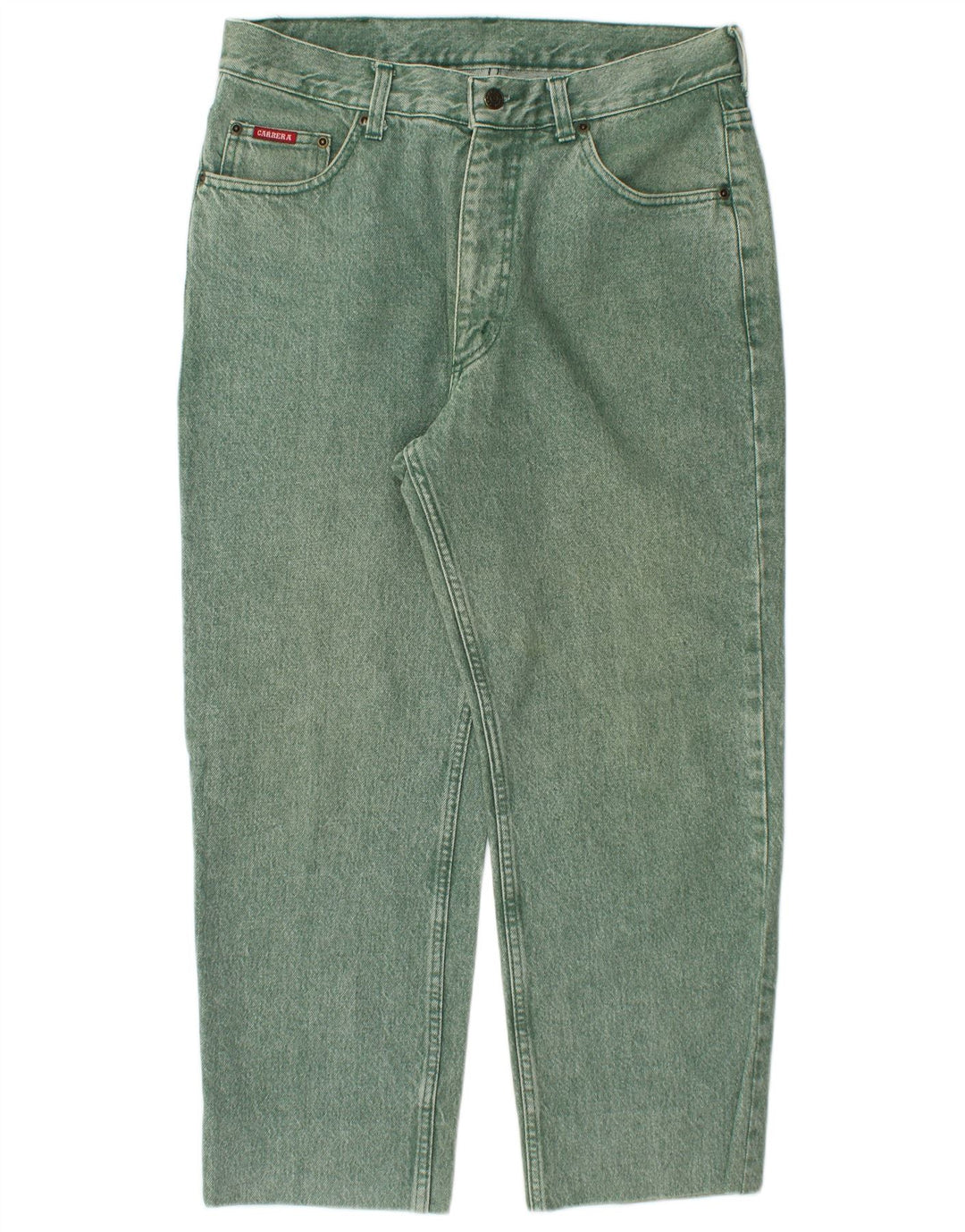 CARRERA Jeans Cropped a Vita Alta da Uomo IT 50 Large W34 L25 Cotone Verde