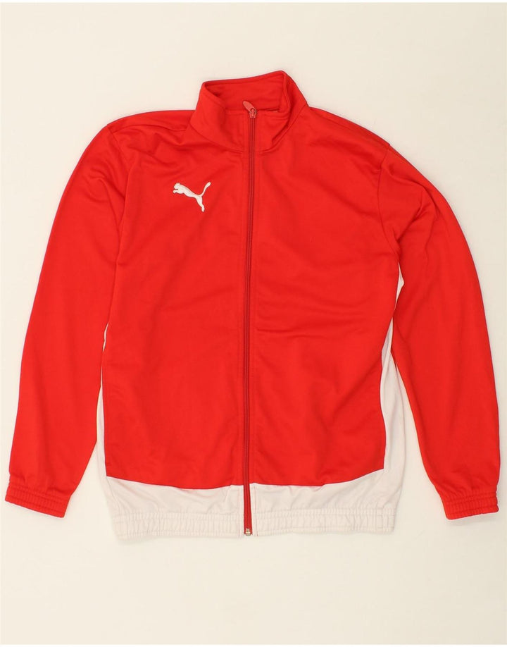 PUMA Boys Tracksuit Top Jacket 13-14 Years XL Red Colourblock Polyester Vintage Puma and Second-Hand Puma from Messina Hembry 