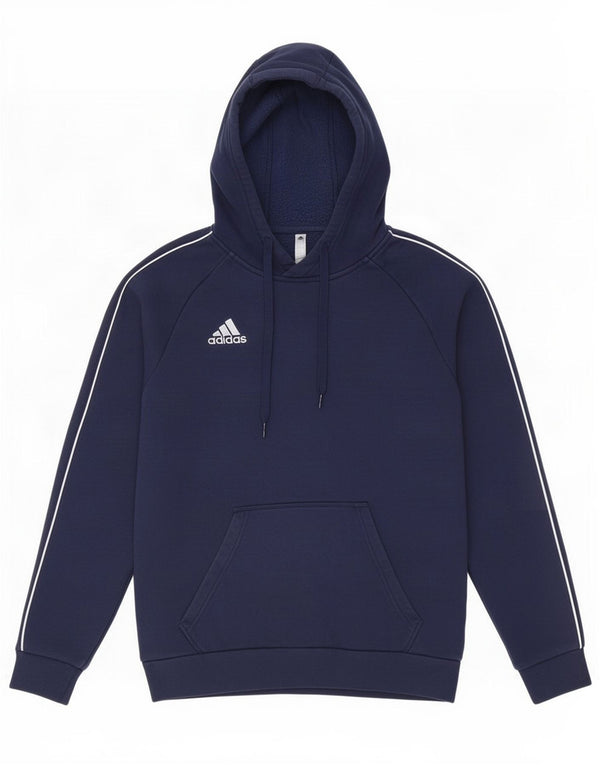 Felpa con cappuccio da uomo Adidas Small in cotone blu navy