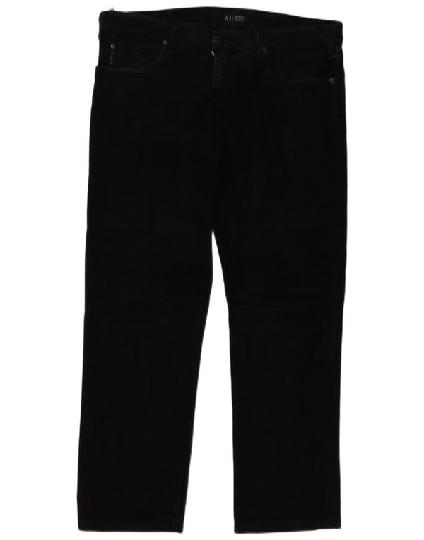 Pantaloni casual dritti da uomo Armani W38 L30 cotone nero