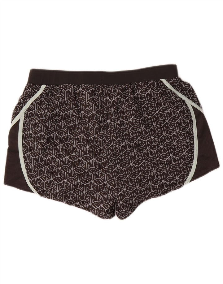 UNDER ARMOUR Womens Abstract Pattern Sport Shorts UK 14 Medium Black