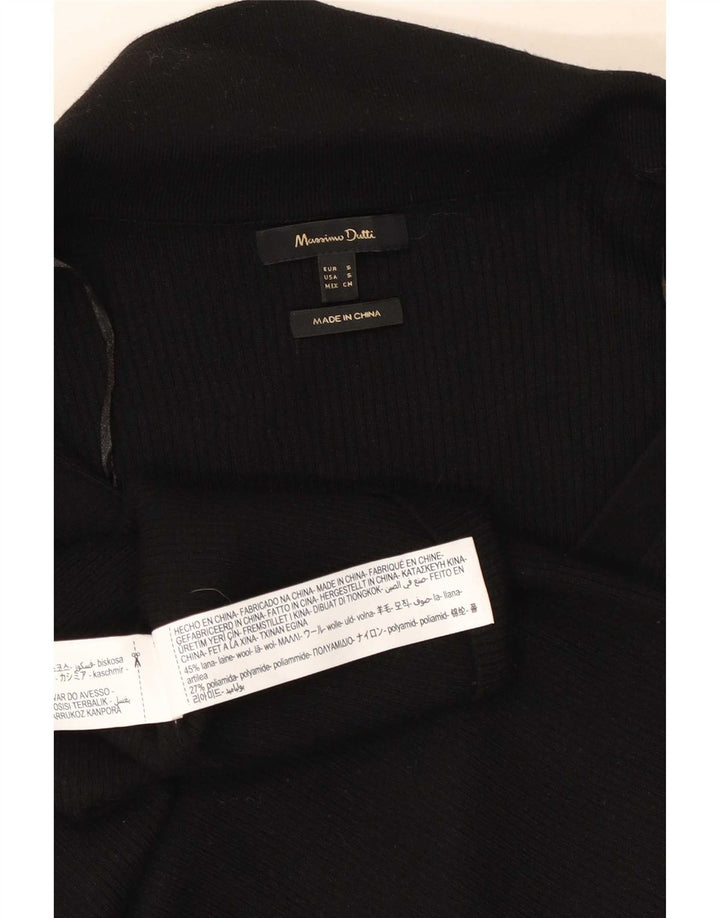 Maglione cardigan da donna Massimo Dutti UK 10 piccolo in lana nera