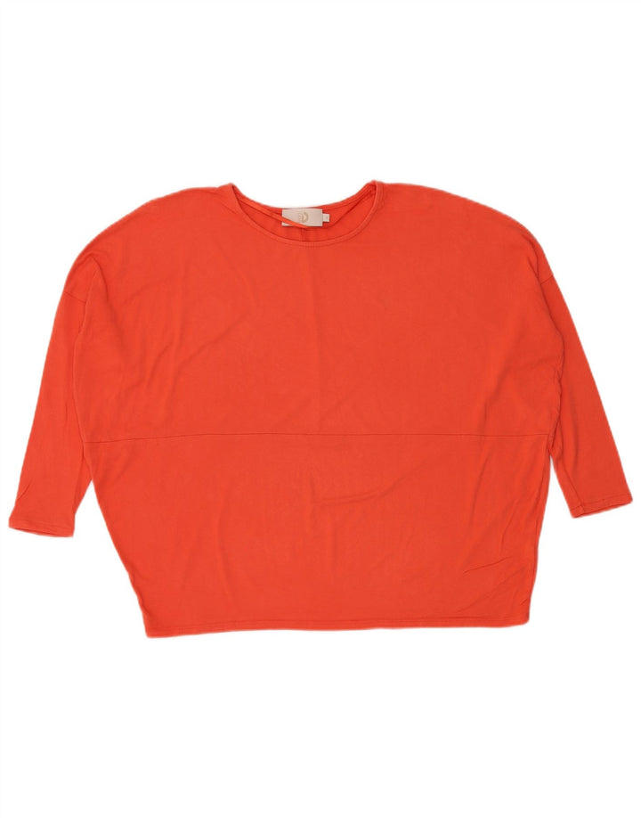 Top oversize da donna di Dack con maniche a 3/4 UK 10 piccola viscosa arancione