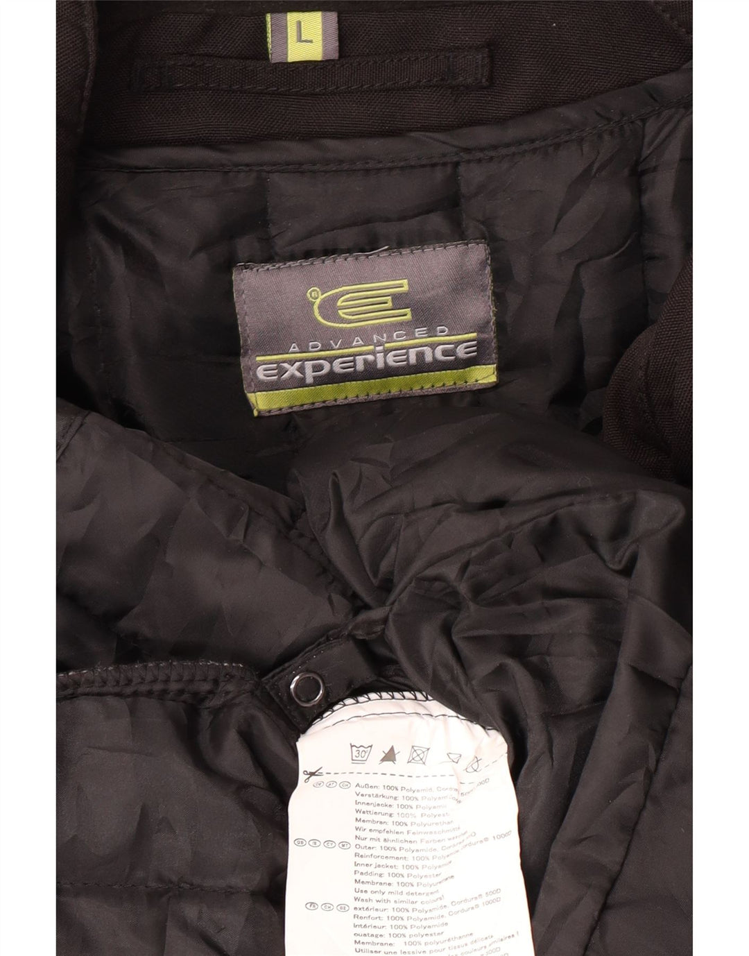 Giacca da corsa imbottita da uomo vintage UK 40 grande in poliammide nera