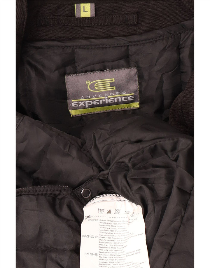 Giacca da corsa imbottita da uomo vintage UK 40 grande in poliammide nera