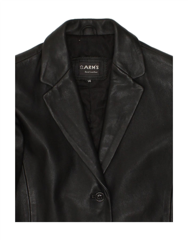 ARM'S Womens Leather Jacket UK 14 Medium Black Leather Vintage ARM'S and Second-Hand ARM'S from Messina Hembry 