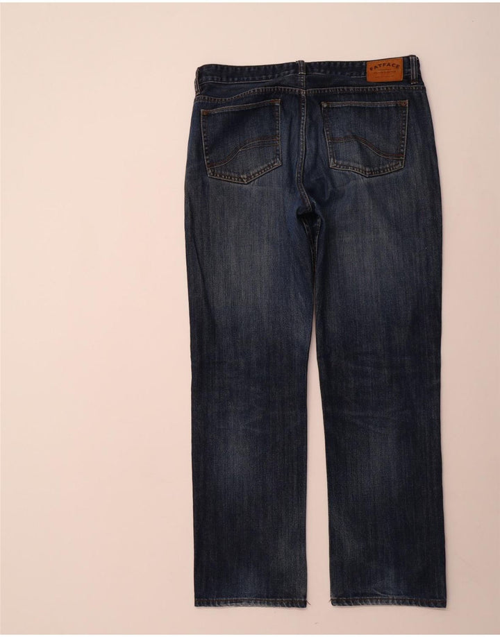 FAT FACE Jeans dritti da uomo vestibilità regolare lavaggio acido W36 L31 cotone blu