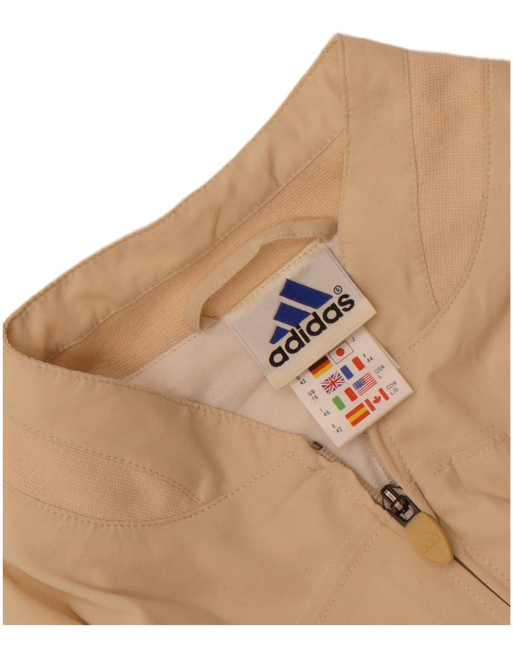Giacca bomber oversize da donna Adidas UK 16 grande poliestere beige