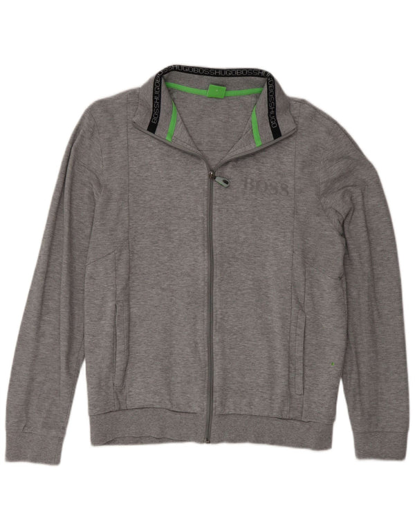Giacca da tuta da uomo Hugo Boss in cotone grigio medio