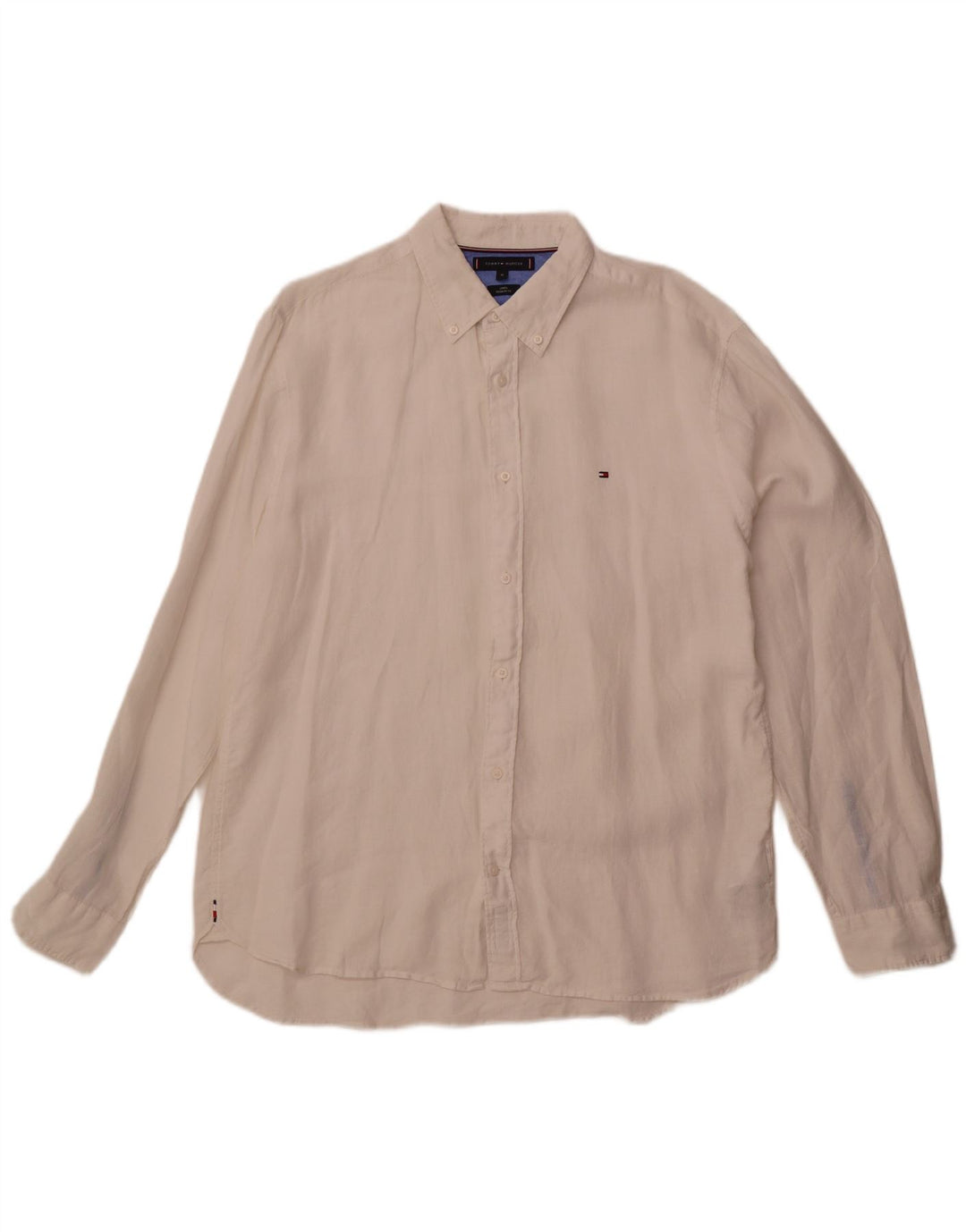 Camicia da uomo vestibilità regolare Tommy Hilfiger XL lino bianco