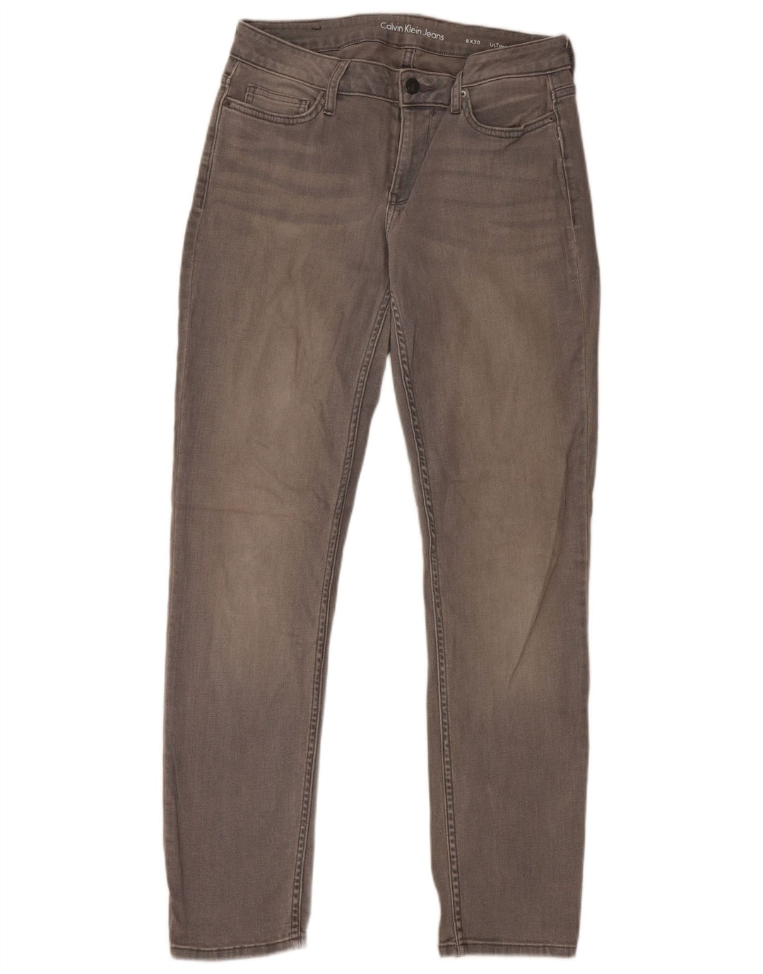 CALVIN KLEIN Jeans skinny da donna US 8 medi W30 L30 Cotone grigio