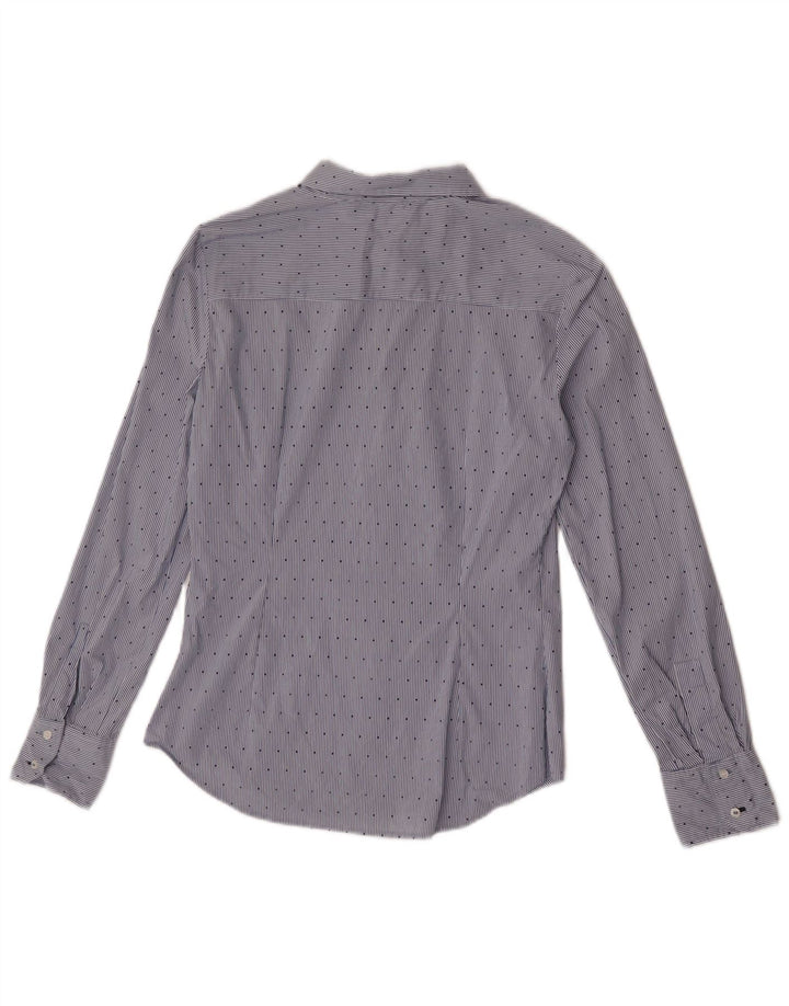 Camicia Zara da donna UK 12 gessato blu medio