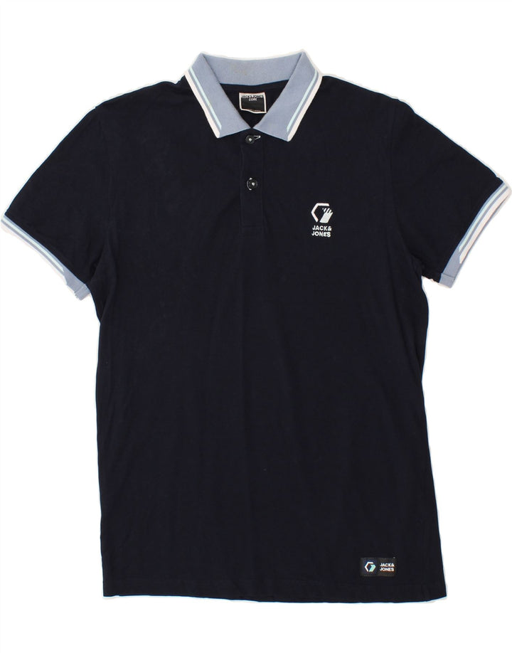 JACK & JONES Mens Polo Shirt Small Navy Blue Cotton Vintage Jack & Jones and Second-Hand Jack & Jones from Messina Hembry 