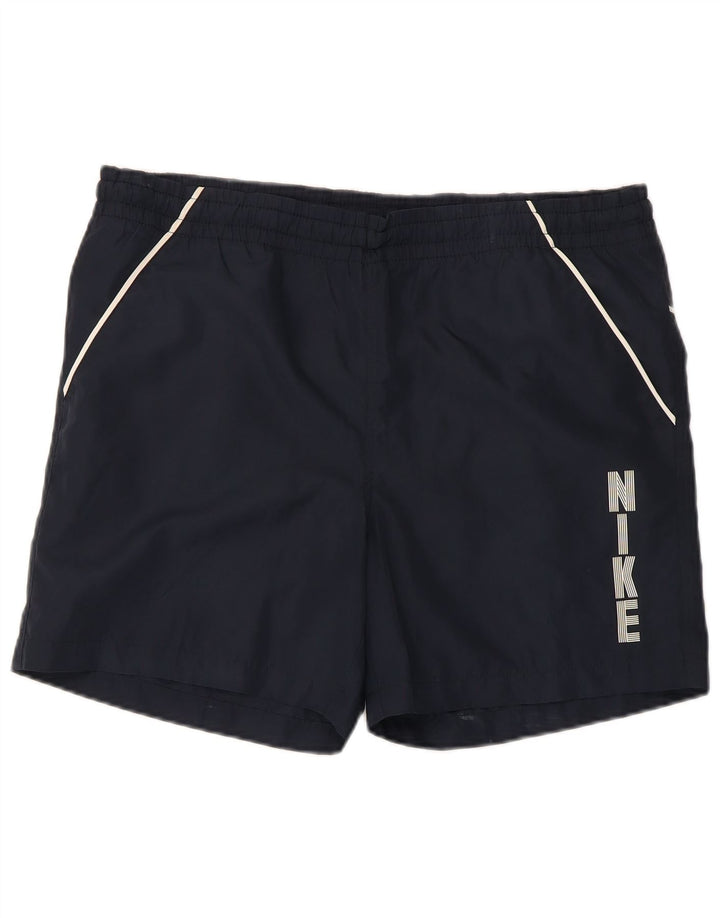 Pantaloncini sportivi Nike da uomo con grafica media in poliestere blu navy