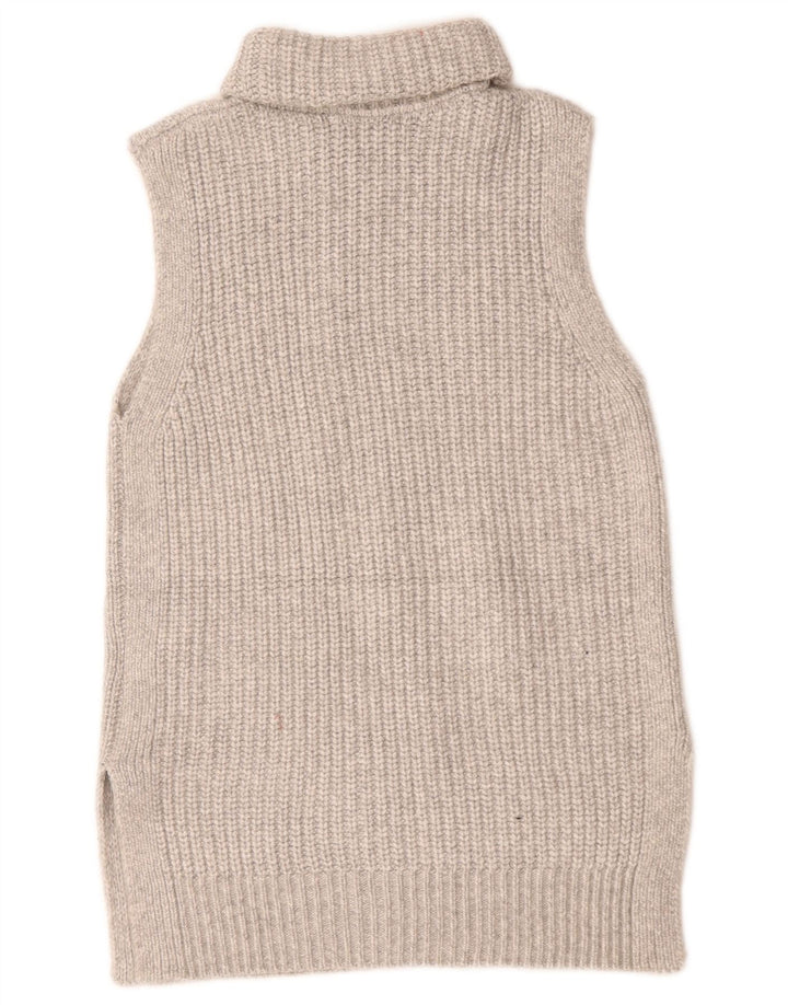 Canotta da donna Marks & Spencer con collo alto, UK 10, piccola, in poliestere grigio