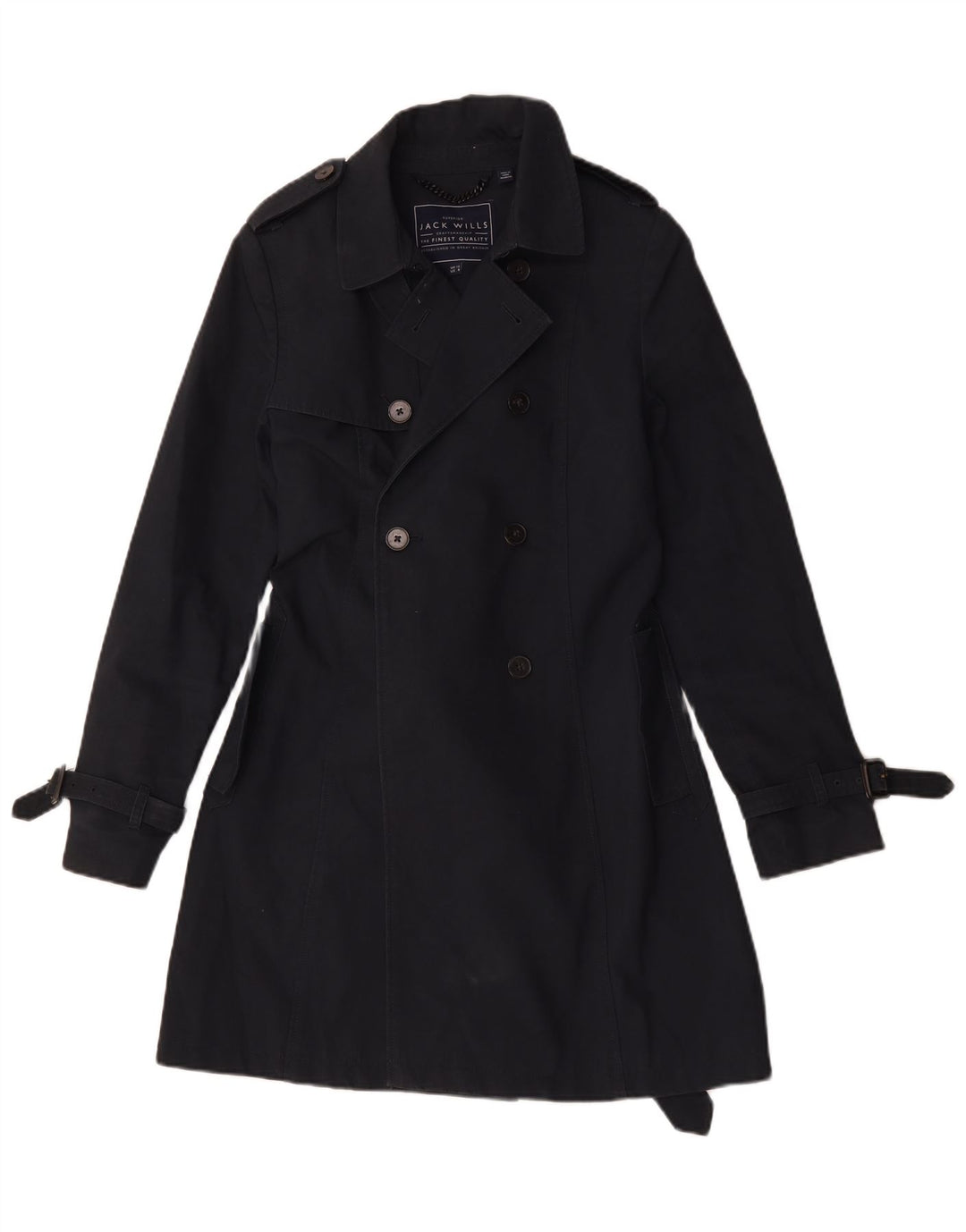 Trench da donna Jack Wills UK 12 cotone medio blu navy