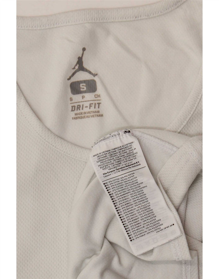 Canotta Jordan Dri Fit da uomo piccola in cotone bianco