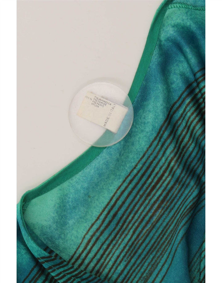 Tuta vintage da donna IT 44 Verde medio floreale in poliammide