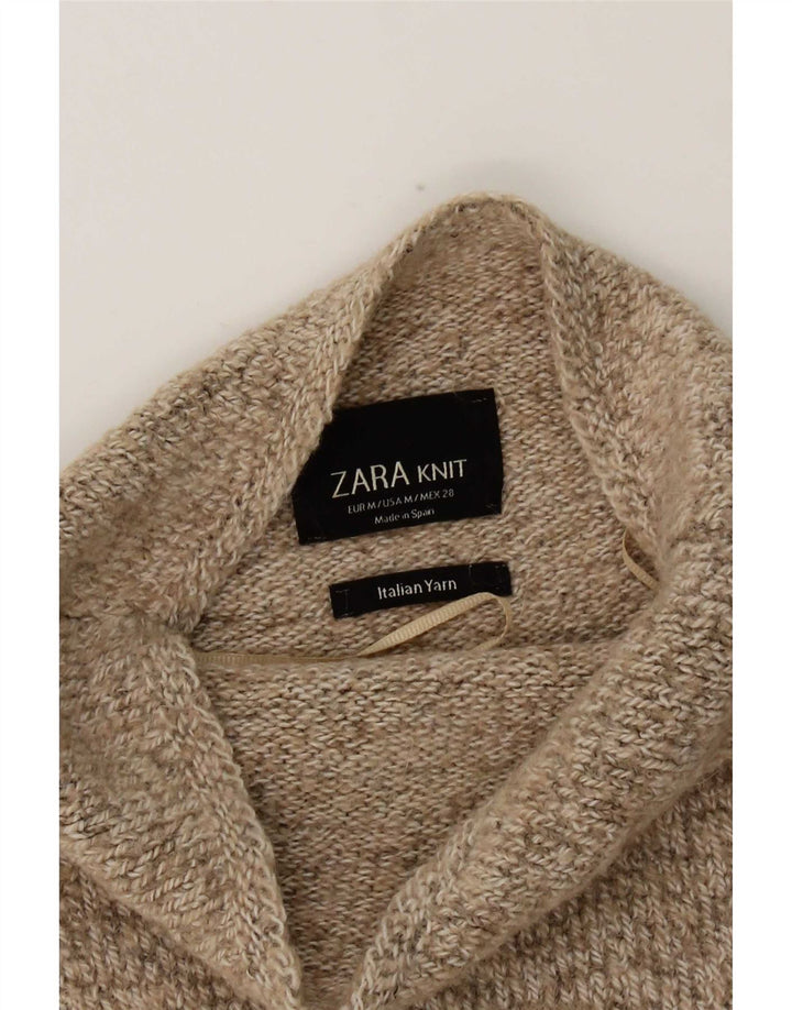 Maglione Zara da donna con collo dolcevita e maniche a 3/4 UK 14 Beige medio