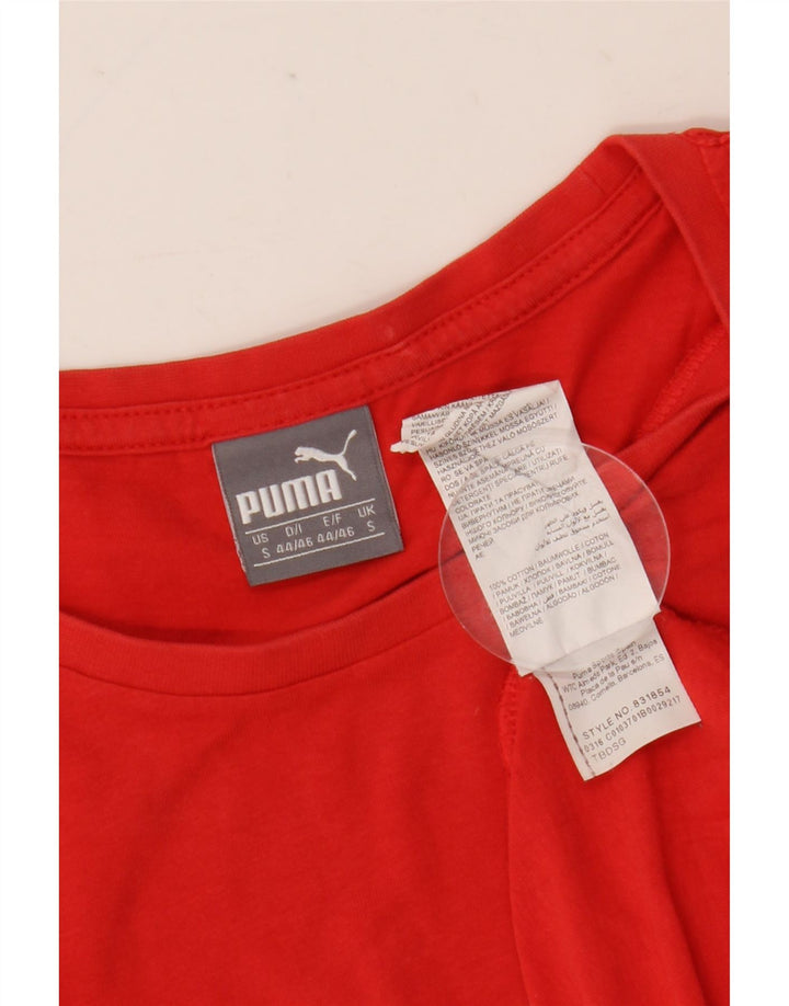 T-shirt grafica da uomo Puma Top Small in cotone rosso