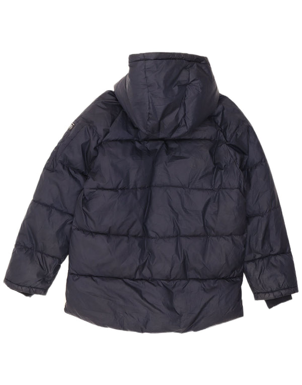 Giacca imbottita con cappuccio Zara per ragazzi 13-14 anni in poliestere blu navy