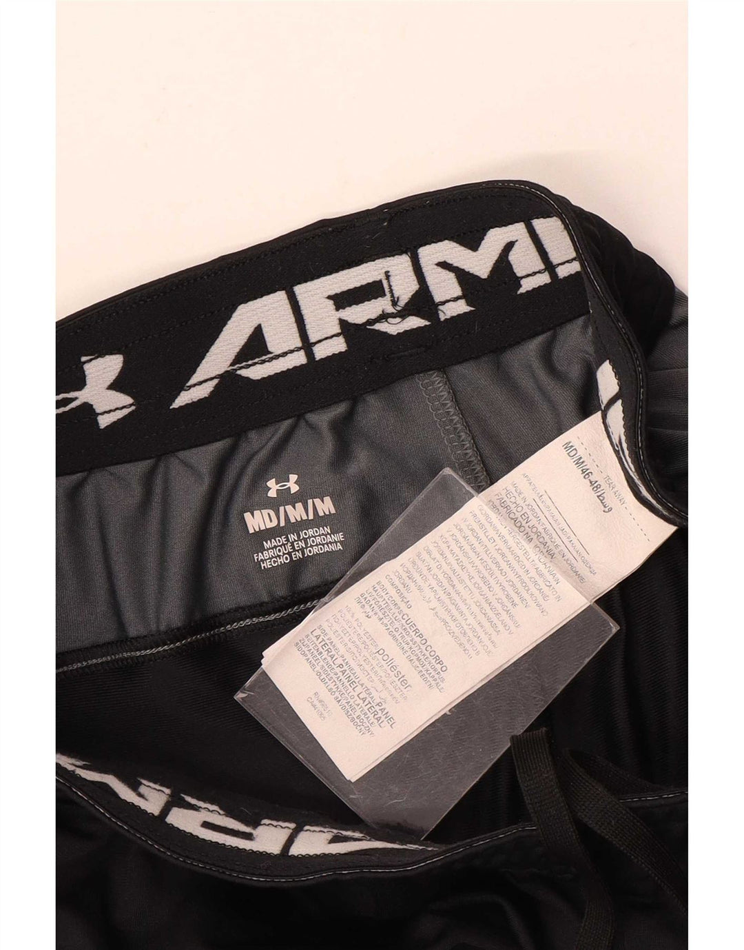 Pantaloncini sportivi da uomo Under Armour, poliestere color block medio nero