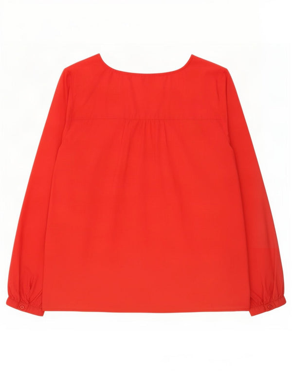 Tommy Hilfiger Donna Camicetta a maniche lunghe vestibilità rilassata Top UK 16 Large Rosso