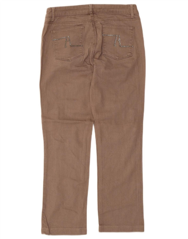 Jeans dritti da donna ZARA EU 38 Small W28 L26 Cotone marrone