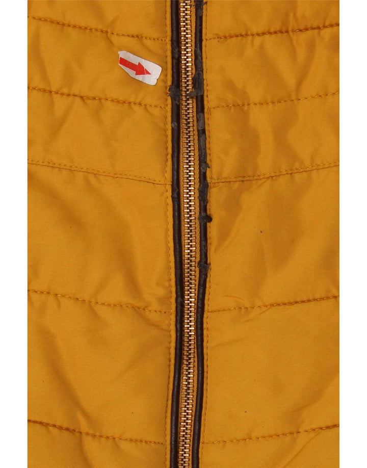 Giacca imbottita con cappuccio corta da donna Zara UK 10 piccola gialla in poliestere