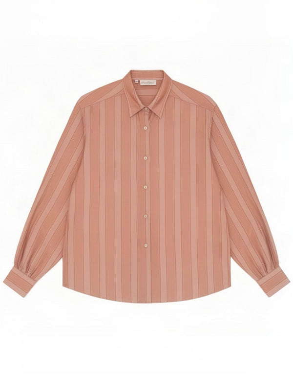 Camicia camicia vintage da donna IT 48 XL Acetato a righe rosa