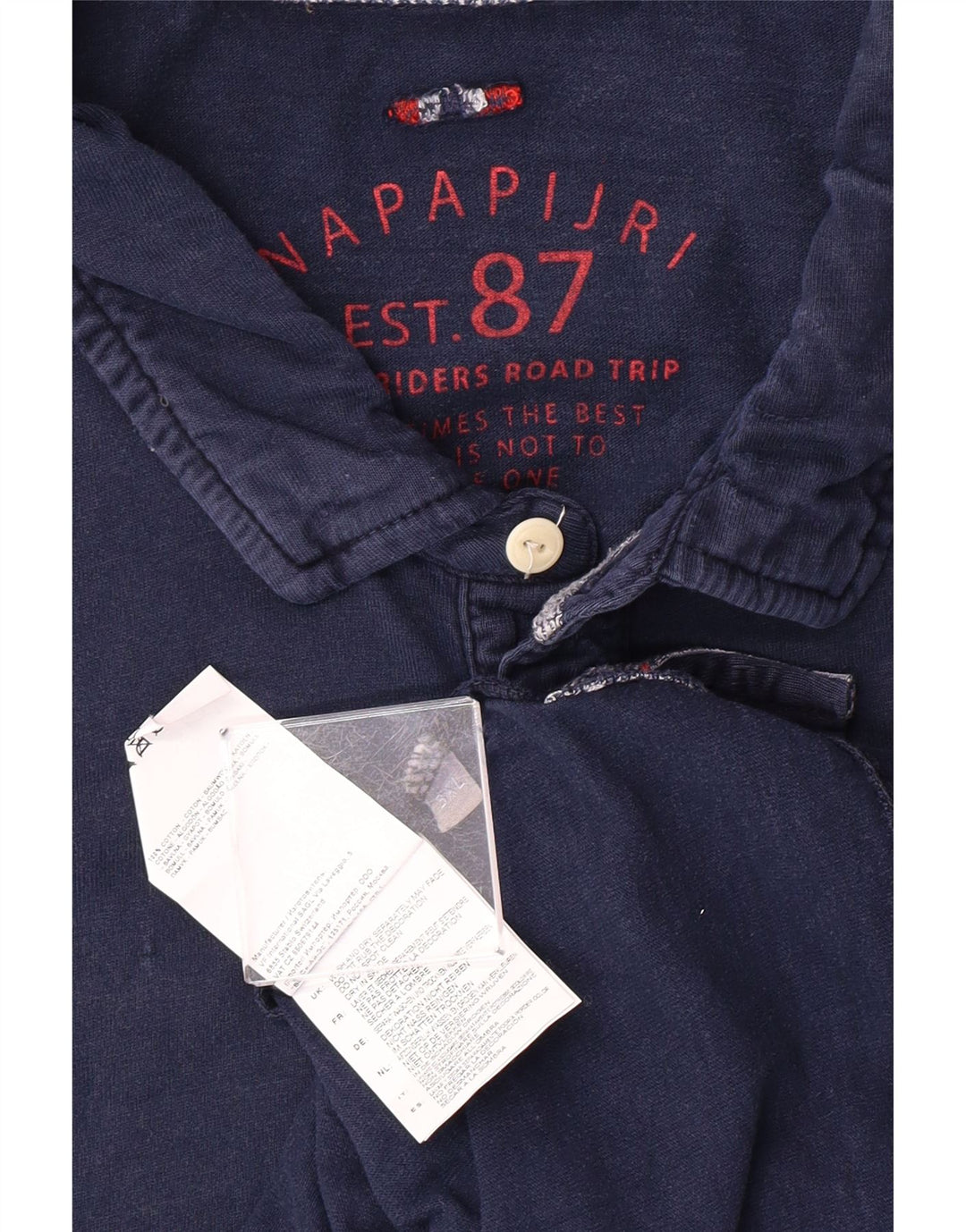 Polo grafica da uomo NAPAPIJRI 3XL cotone blu navy