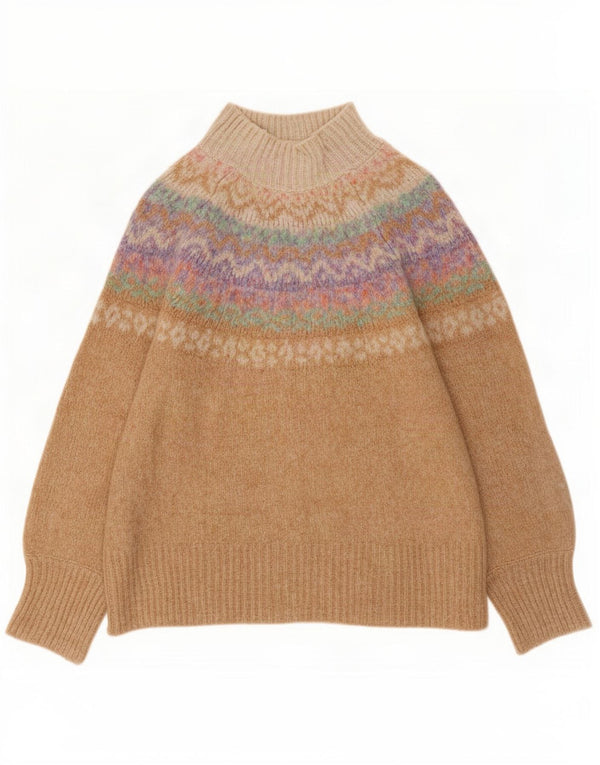 Maglione maglione a collo alto da donna Marks & Spencer UK 10 piccolo Beige